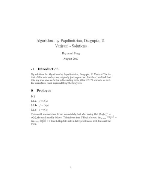 The book emphasis is understanding the mathematical idea behind each algorithm. . Dasgupta algorithms solutions pdf